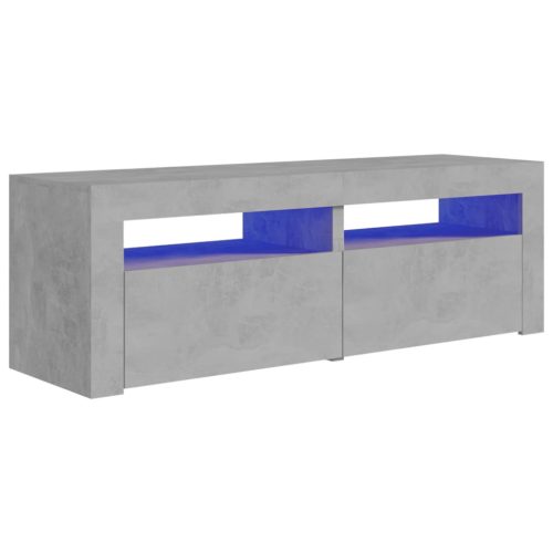 Nappali bútorok, vidaXL betonszürke TV-szekrény LED-lámpákkal 120 x 35 x 40 cm