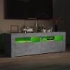 Nappali bútorok, vidaXL betonszürke TV-szekrény LED-lámpákkal 120 x 35 x 40 cm