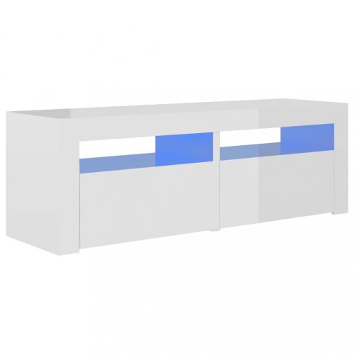 Nappali bútorok, vidaXL magasfényű fehér TV-szekrény LED-lámpákkal 120 x 35 x 40 cm