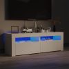 Nappali bútorok, vidaXL magasfényű fehér TV-szekrény LED-lámpákkal 120 x 35 x 40 cm