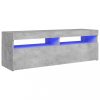 Nappali bútorok, vidaXL betonszürke TV-szekrény LED-lámpákkal 120 x 35 x 40 cm