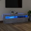 Nappali bútorok, vidaXL betonszürke TV-szekrény LED-lámpákkal 120 x 35 x 40 cm