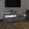 Nappali bútorok, vidaXL betonszürke TV-szekrény LED-lámpákkal 120 x 35 x 40 cm