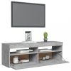 Nappali bútorok, vidaXL betonszürke TV-szekrény LED-lámpákkal 120 x 35 x 40 cm