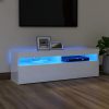 Nappali bútorok, vidaXL magasfényű fehér TV-szekrény LED-lámpákkal 120 x 35 x 40 cm