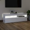 Nappali bútorok, vidaXL magasfényű fehér TV-szekrény LED-lámpákkal 120 x 35 x 40 cm