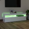 Nappali bútorok, vidaXL magasfényű fehér TV-szekrény LED-lámpákkal 120 x 35 x 40 cm