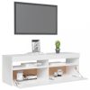 Nappali bútorok, vidaXL magasfényű fehér TV-szekrény LED-lámpákkal 120 x 35 x 40 cm