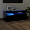 Nappali bútorok, vidaXL fekete TV-szekrény LED-világítással 90x35x40 cm