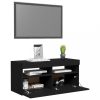 Nappali bútorok, vidaXL fekete TV-szekrény LED-világítással 90x35x40 cm