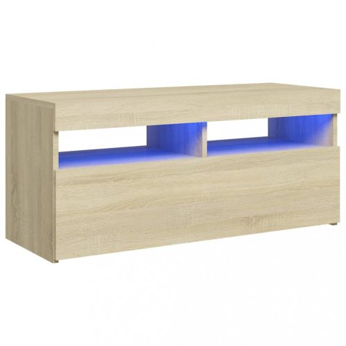 Nappali bútorok, vidaXL sonoma tölgy színű TV-szekrény LED-világítással 90 x 35 x 40 cm