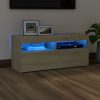 Nappali bútorok, vidaXL sonoma tölgy színű TV-szekrény LED-világítással 90 x 35 x 40 cm