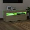 Nappali bútorok, vidaXL sonoma tölgy színű TV-szekrény LED-világítással 90 x 35 x 40 cm