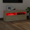 Nappali bútorok, vidaXL sonoma tölgy színű TV-szekrény LED-világítással 90 x 35 x 40 cm