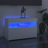 Nappali bútorok, vidaXL magasfényű fehér TV-szekrény LED-lámpákkal 60 x 35 x 40 cm
