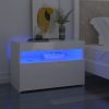Nappali bútorok, vidaXL magasfényű fehér TV-szekrény LED-lámpákkal 60 x 35 x 40 cm