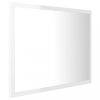 Fürdőszobai pipereasztalok, vidaXL magasfényű fehér akril LED-es fürdőszobatükör 60x8,5x37