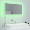 Fürdőszobai pipereasztalok, vidaXL fehér akril LED-es fürdőszobai tükör 80 x 8,5 x 37 cm