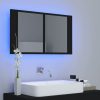 Fürdőszobai pipereasztalok, vidaXL fekete akril LED-es tükrös fürdőszobaszekrény 80x12x45 cm