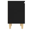 Éjjeliszekrények, vidaXL 2 db fekete éjjeliszekrény tömör fa lábakkal 40 x 30 x 50 cm