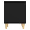 Éjjeliszekrények, vidaXL 2 db fekete éjjeliszekrény tömör fa lábakkal 40 x 30 x 50 cm