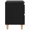 Éjjeliszekrények, vidaXL 2 db fekete éjjeliszekrény tömör fenyőfa lábakkal 40x35x50 cm