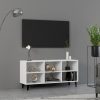 Nappali bútorok, vidaXL fehér TV-szekrény fémlábakkal 103,5 x 30 x 50 cm