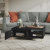 Dohányzóasztalok, vidaXL fekete szerelt fa dohányzóasztal 90 x 60 x 35 cm