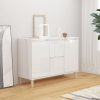 Büfé- és tálalóasztalok, vidaXL magasfényű fehér szerelt fa tálalószekrény 101 x 35 x 70