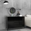 Büfé- és tálalóasztalok, vidaXL fekete szerelt fa tálalószekrény 102 x 35 x 70 cm
