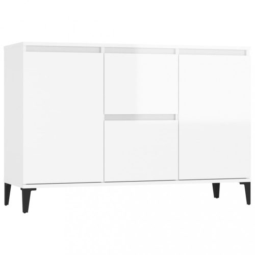 Büfé- és tálalóasztalok, vidaXL magasfényű fehér szerelt fa tálalószekrény 102 x 35 x 70