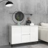 Büfé- és tálalóasztalok, vidaXL magasfényű fehér szerelt fa tálalószekrény 102 x 35 x 70