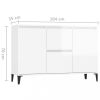 Büfé- és tálalóasztalok, vidaXL magasfényű fehér szerelt fa tálalószekrény 102 x 35 x 70