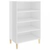 Büfé- és tálalóasztalok, vidaXL magasfényű fehér szerelt fa tálalószekrény 57 x 35 x 90