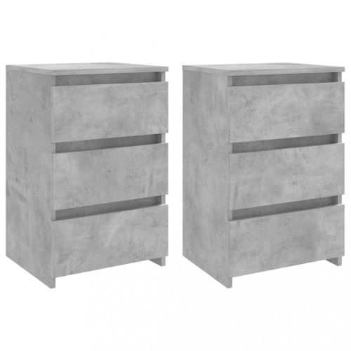 Éjjeliszekrények, vidaXL 2 db betonszürke szerelt fa éjjeliszekrény 40 x 35 x 62,5 cm