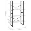 Könyvespolcok, állópolcok, vidaXL négyszintes fehér szerelt fa könyvszekrény 100 x 30 x 140