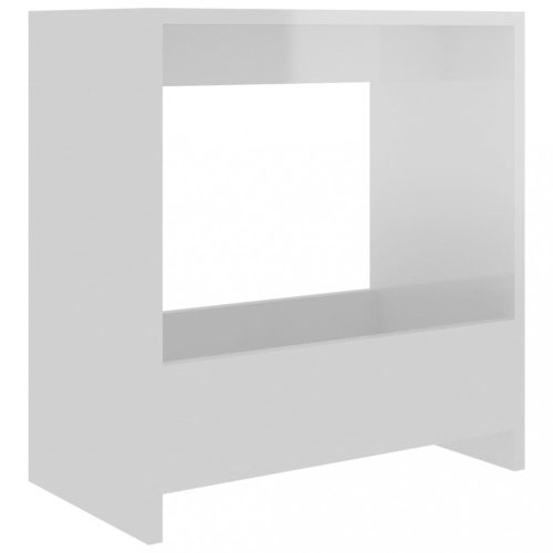 Kisasztalok, vidaXL magasfényű fehér forgácslap kisasztal 50 x 26 x 50 cm