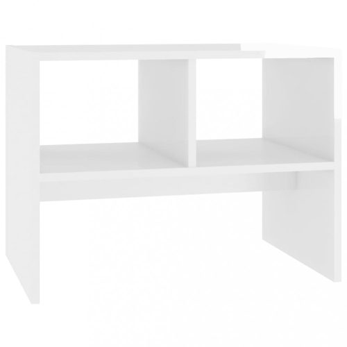 Kisasztalok, vidaXL magasfényű fehér forgácslap kisasztal 60 x 40 x 45 cm