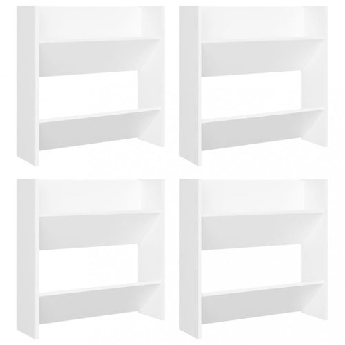 Cipőpolcok és -állványok, vidaXL 4 db fehér szerelt fa fali cipősszekrény 60 x 18 x 60 cm
