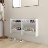 Cipőpolcok és -állványok, vidaXL 2 db magasfényű fehér fali cipősszekrény 60 x 18 x 60 cm