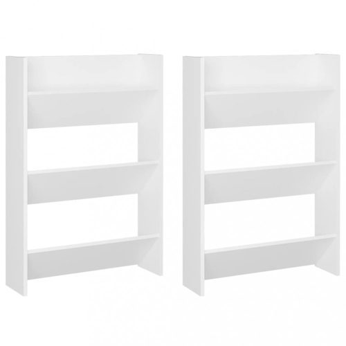 Cipőpolcok és -állványok, vidaXL 2 db fehér fali cipősszekrény 60 x 18 x 90 cm