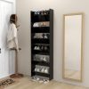 Cipőpolcok és -állványok, vidaXL 2 db fekete szerelt fa fali cipősszekrény 60 x 18 x 90 cm