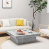 Dohányzóasztalok, vidaXL betonszürke szerelt fa dohányzóasztal 90 x 90 x 28 cm