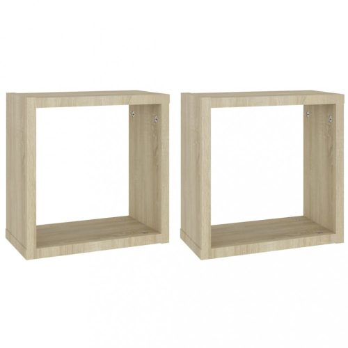 Fali polcok és párkányok, vidaXL 2 db sonoma tölgy színű fali kockapolc 30 x 15 x 30 cm