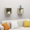 Fali polcok és párkányok, vidaXL 2 db sonoma tölgy színű fali kockapolc 30 x 15 x 30 cm