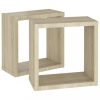 Fali polcok és párkányok, vidaXL 2 db sonoma tölgy színű fali kockapolc 30 x 15 x 30 cm