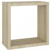 Fali polcok és párkányok, vidaXL 2 db sonoma tölgy színű fali kockapolc 30 x 15 x 30 cm