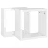 Fali polcok és párkányok, vidaXL 2 db magasfényű fehér fali kockapolc 30 x 15 x 30 cm