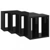 Fali polcok és párkányok, vidaXL 4 db magasfényű fekete fali kockapolc 26 x 15 x 26 cm