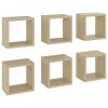 Fali polcok és párkányok, vidaXL 6 db sonoma-tölgyszínű forgácslap kocka fali polc 22x15x22